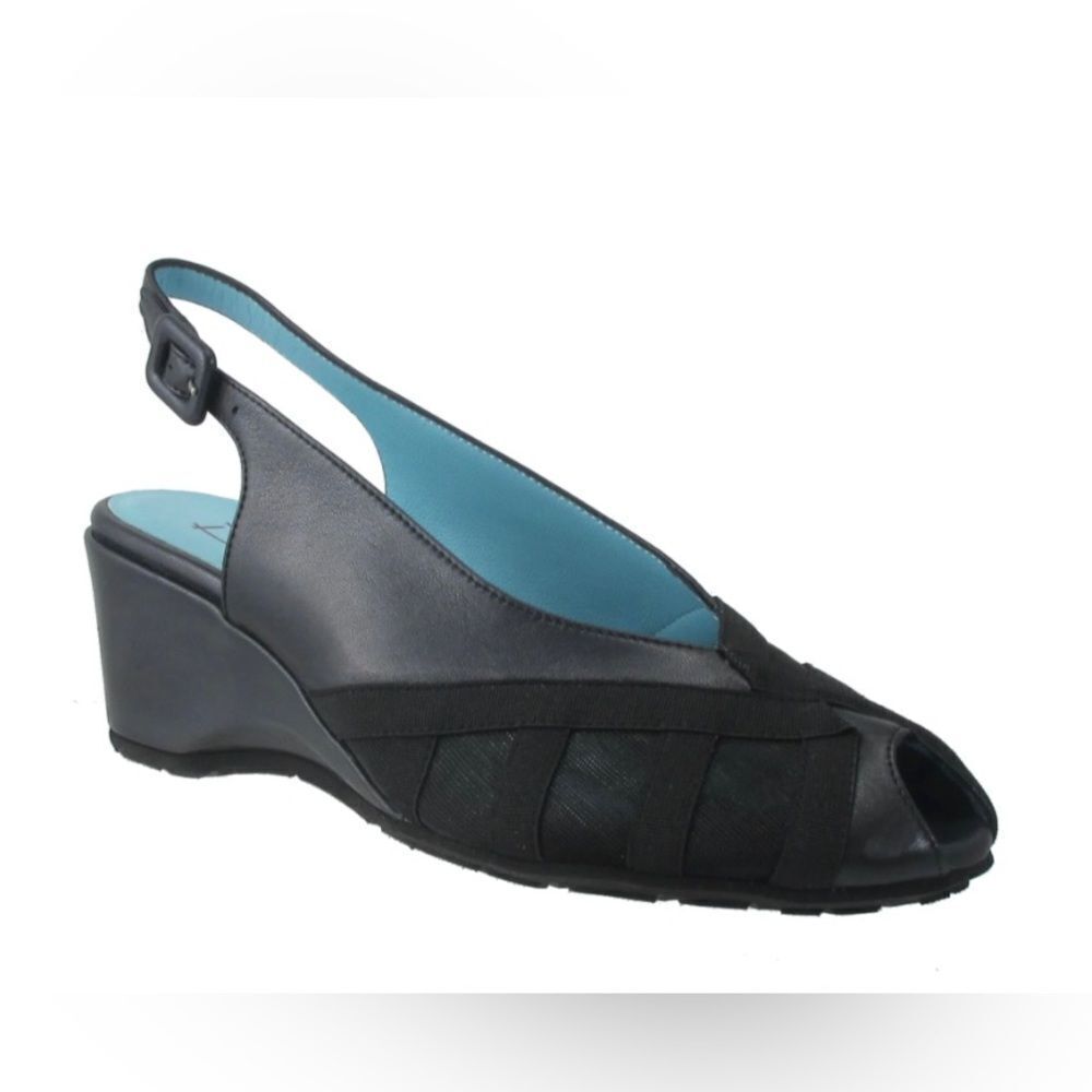 Thierry Rabotin Vader Wedge Slingback Sandals size 38 1/2. (US 7.5)